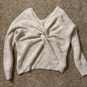 Harper Heritage Speckled Twist Knot Back Sweater Size Small